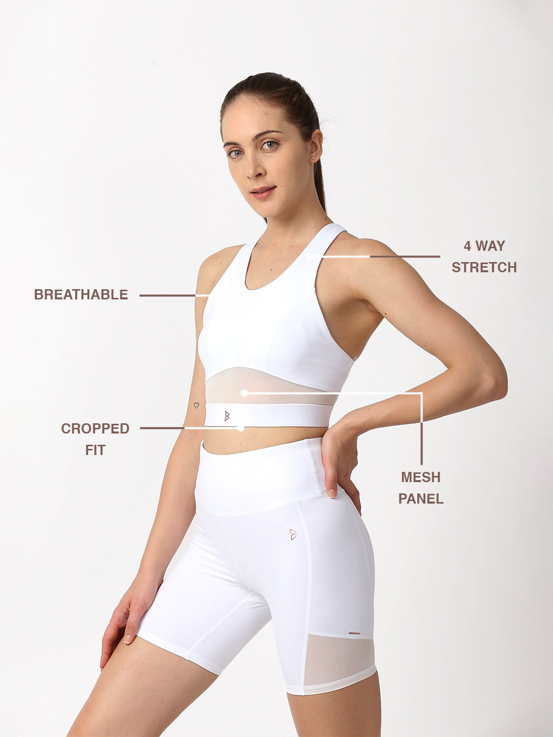 Star White Crop Top BODD ACTIVE