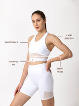 Star White Crop Top BODD ACTIVE