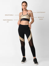 Gold Croc Skin Metallic Sports Bra BODD ACTIVE