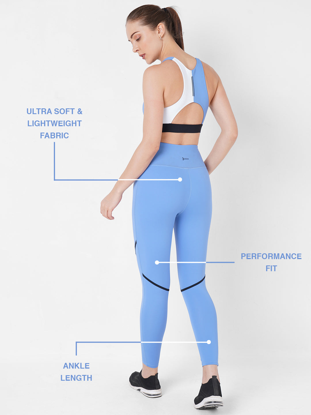 Vista Blue Performance High Rise Leggings BODD ACTIVE