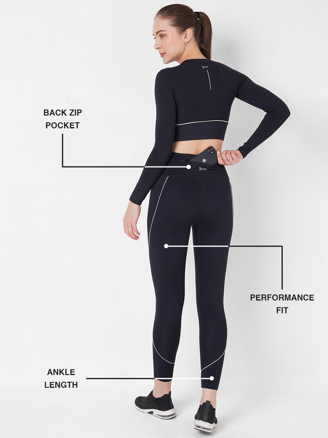 Black And Mint Endurance High Waist Leggings BODD ACTIVE