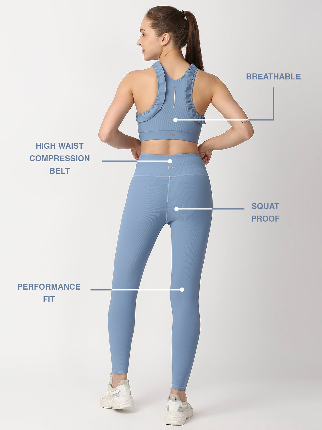 Power Blue Ribbed Set BODD ACTIVE