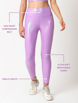 Lavender Holo High Rise Leggings BODD ACTIVE