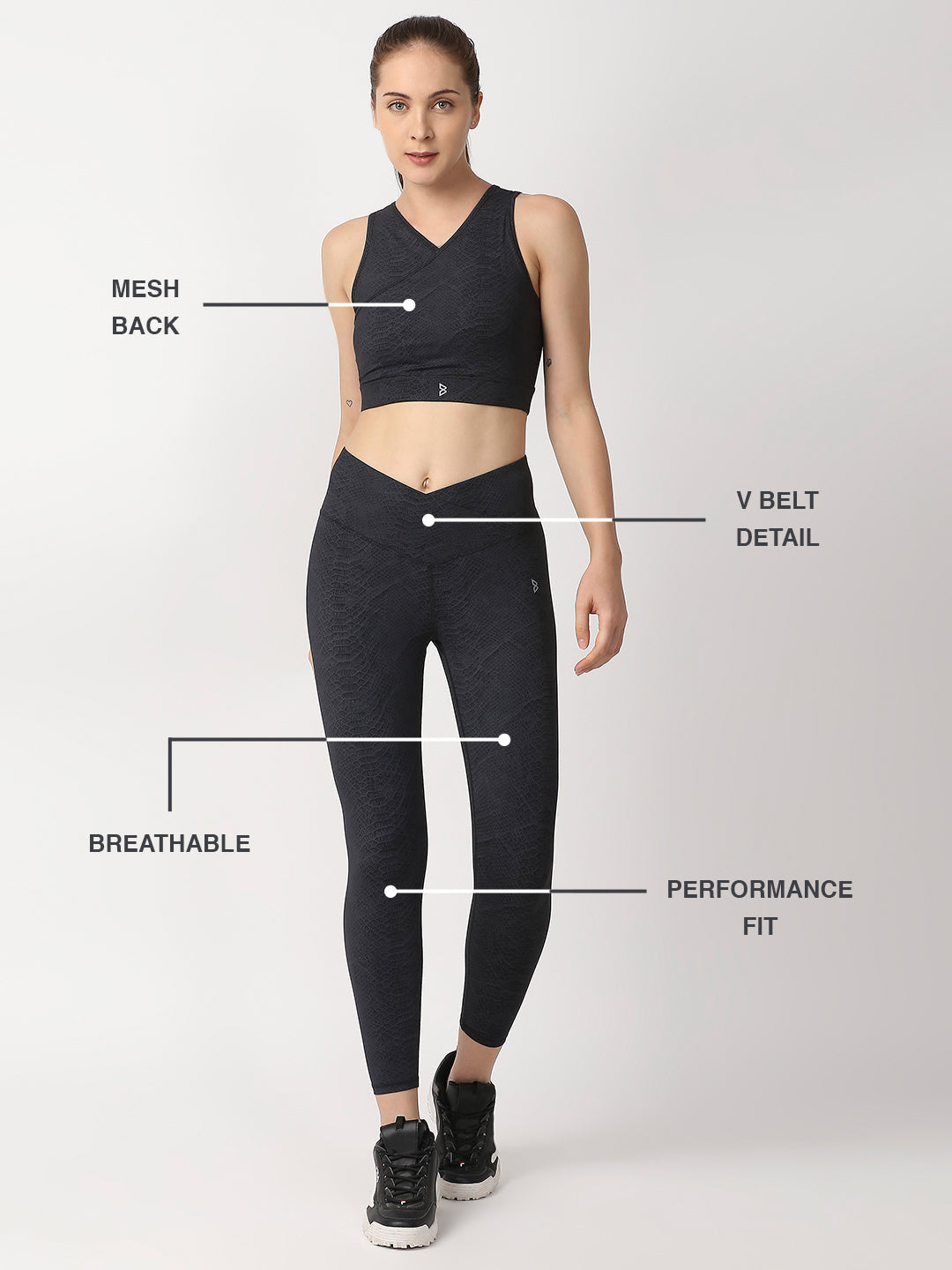 Black Snake Skin V Set BODD ACTIVE