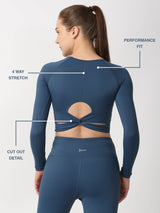 Crystal Teal Crop Top BODD ACTIVE