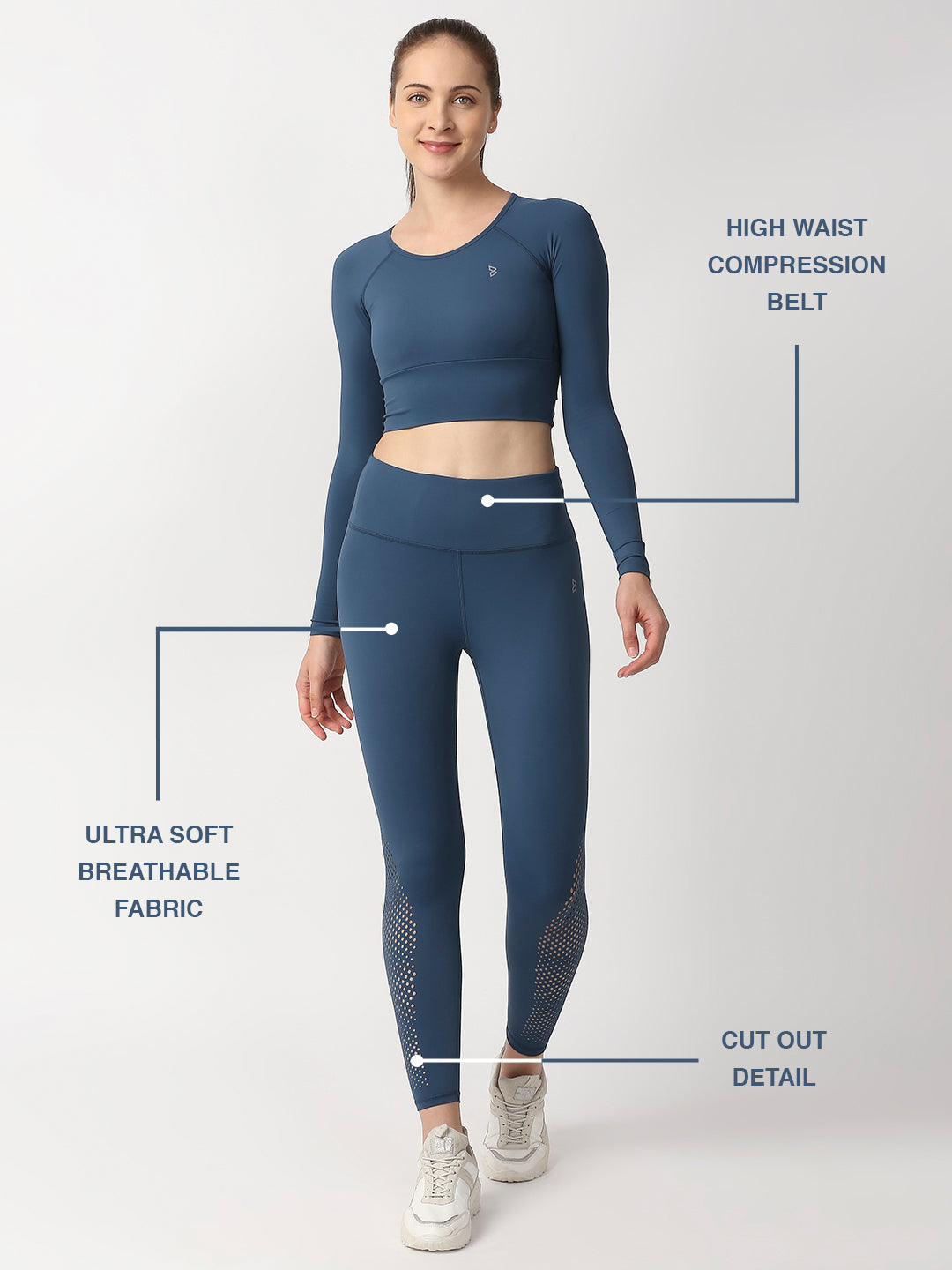 Crystal Teal Cut Out Leggings BODD ACTIVE