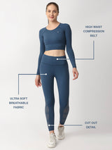 Crystal Teal Cut Out Leggings BODD ACTIVE