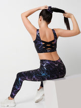 Celestial Marble Metallic Sports Bra