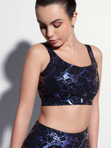 Celestial Marble Metallic Sports Bra