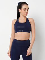 Midnight Navy Gloss Sports Bra