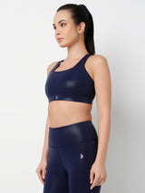 Midnight Navy Gloss Sports Bra