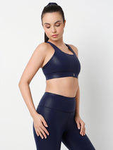 Midnight Navy Gloss Sports Bra
