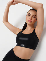 PowerGloss Black Sports Bra