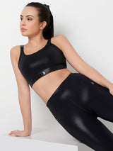 PowerGloss Black Sports Bra