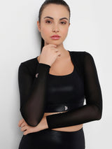 Sheer Impact Black Mesh Bolero