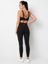 LunaMotion Black Cross Back Sports Bra