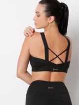 LunaMotion Black Cross Back Sports Bra