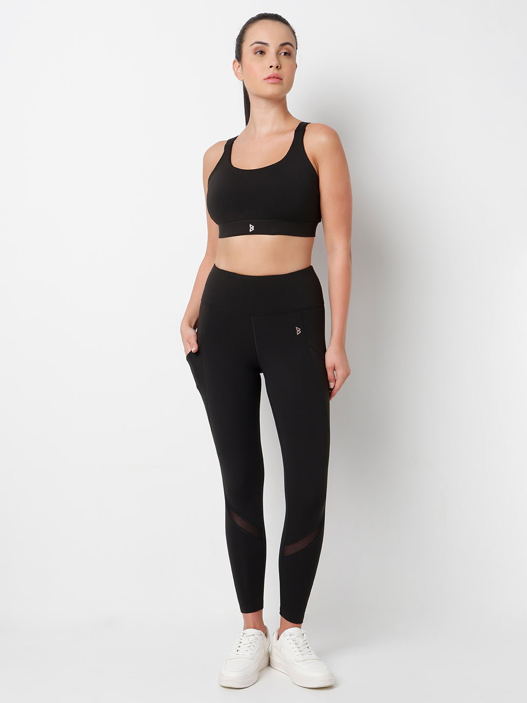 LunaMotion Black Cross Back Sports Bra