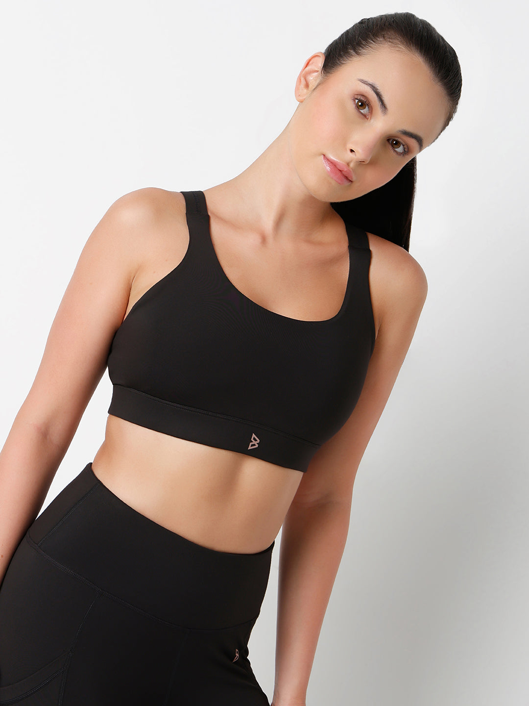 LunaMotion Black Cross Back Sports Bra