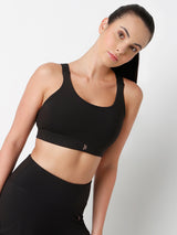 LunaMotion Black Cross Back Sports Bra