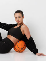 LunaMotion Black Cross Back Sports Bra