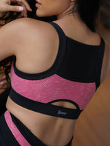 Punch Pink Snakeskin Sports Bra