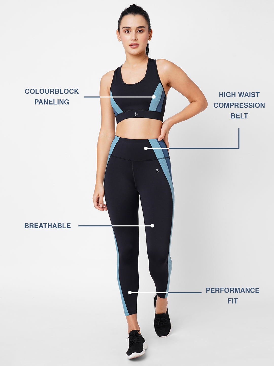 Black And Teal Leopard Wave Set BODD ACTIVE