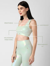 Minty Mint Holo Sports Bra BODD ACTIVE