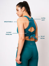 Emerald Green Tie Up Sports Bra BODD ACTIVE