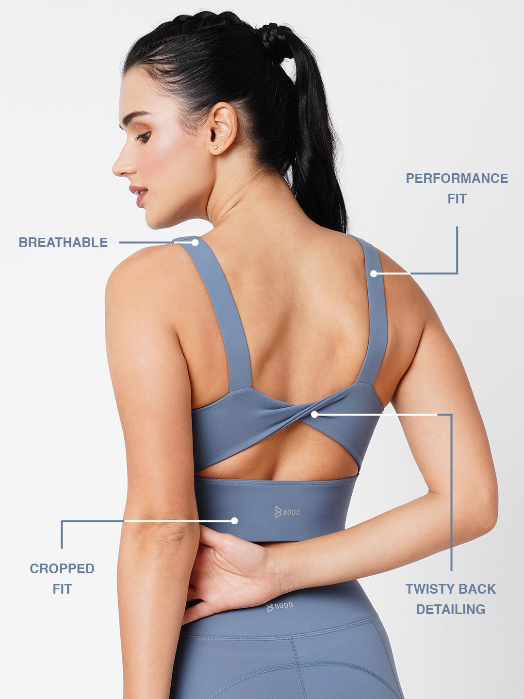 Allure Blue Crop Top BODD ACTIVE