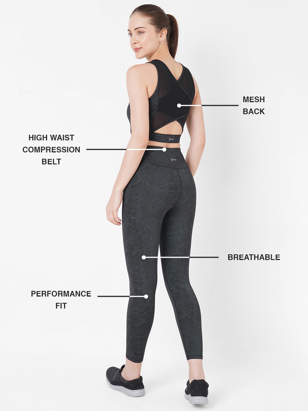 Black Snakeskin Set BODD ACTIVE