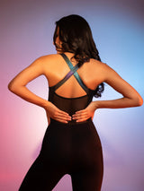 Never Too Much Black Holo Bodysuit