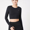 Black Tie-Up Cropped Top BODD ACTIVE
