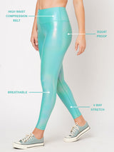Teal Holo Leggings BODD ACTIVE