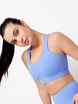 No Excuses Periwinkle Blue Sports Bra