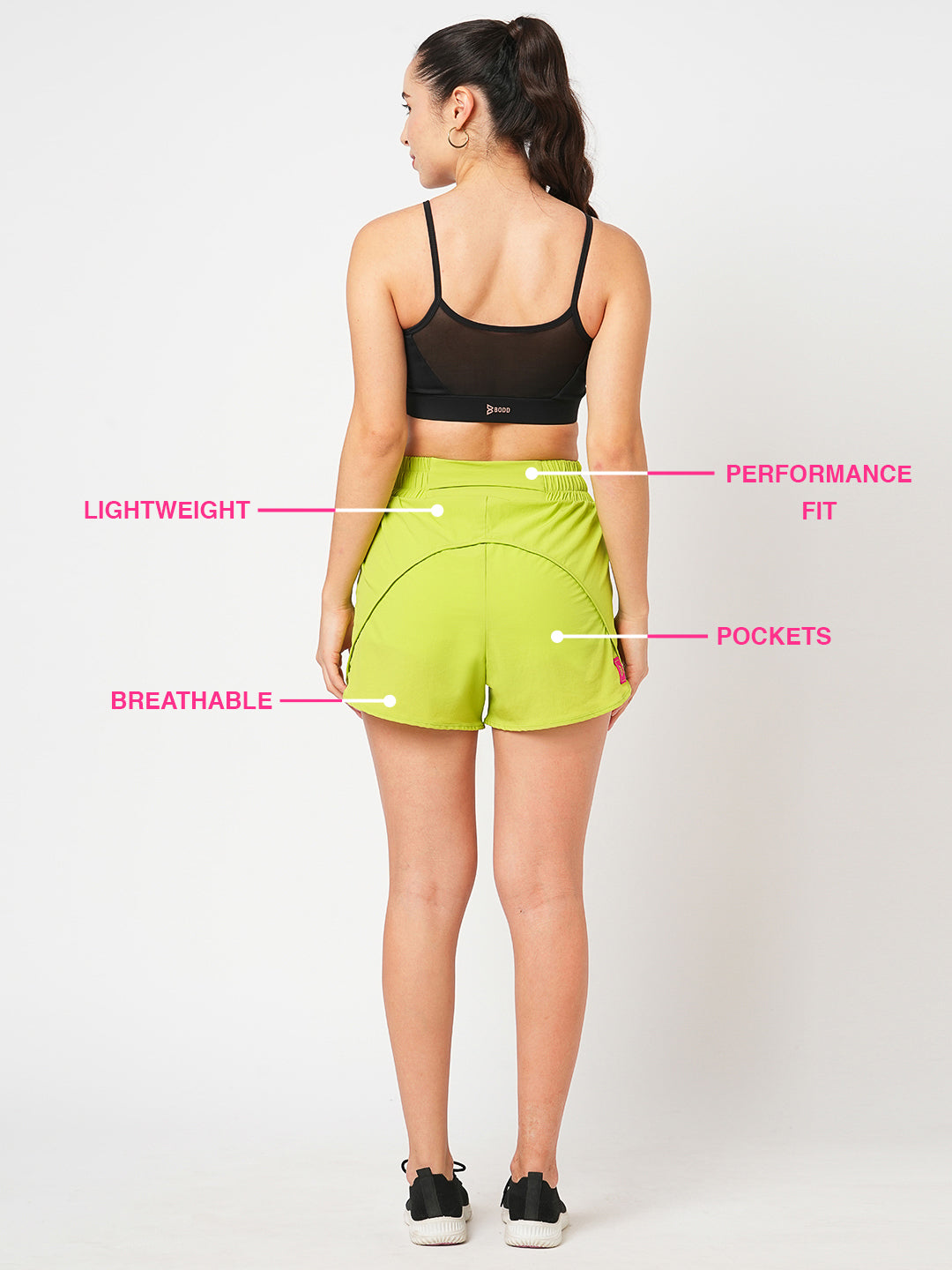 Workin' It Neon Running Shorts BODD ACTIVE