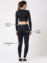 Black & Purple Endurance Leggings BODD ACTIVE