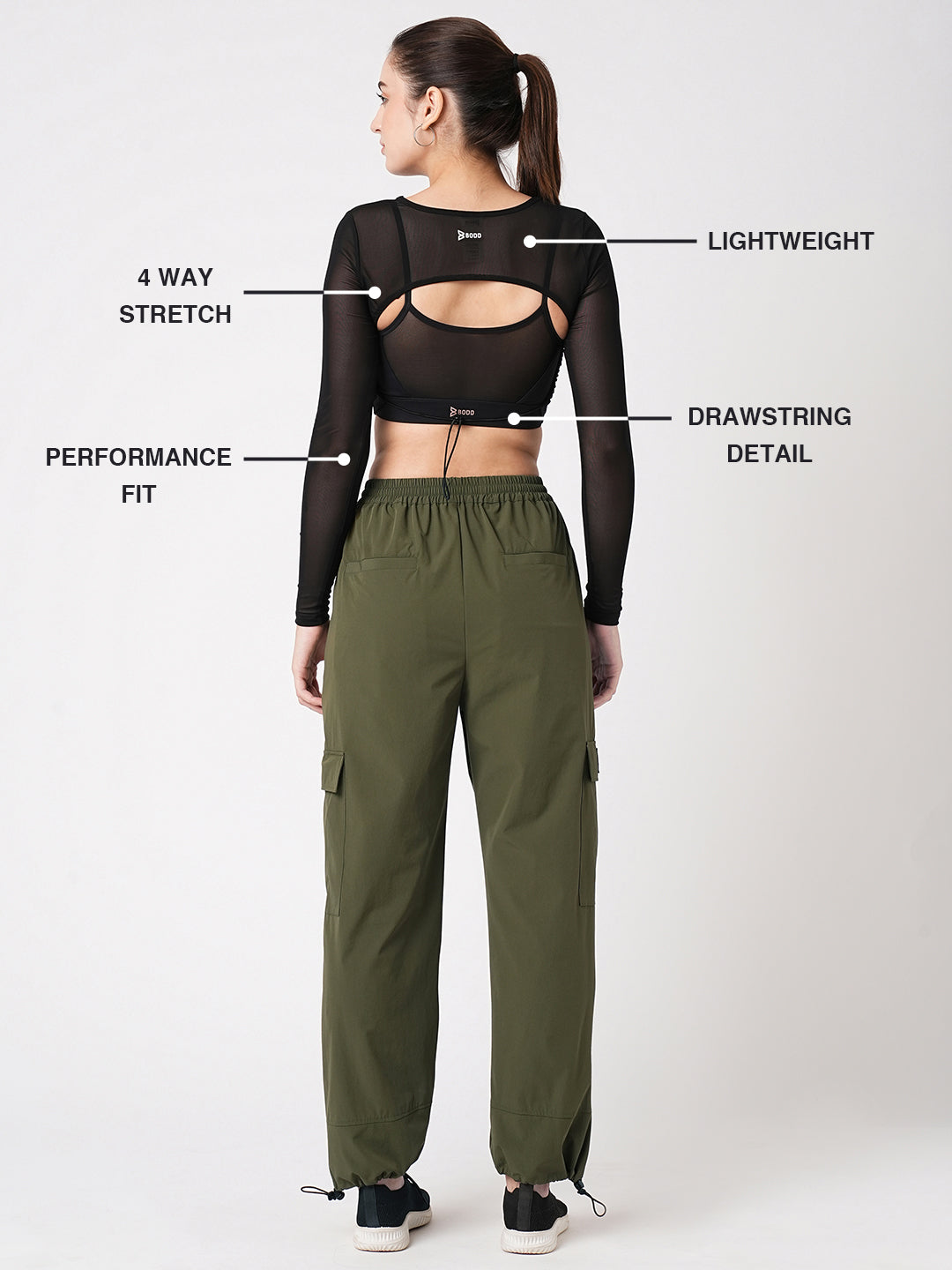 Black Mesh Open Back Tee BODD ACTIVE