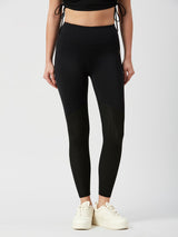 Black Mesh Rouched Set