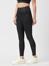 Meet Me In Manhattan Black Metallic Leggings