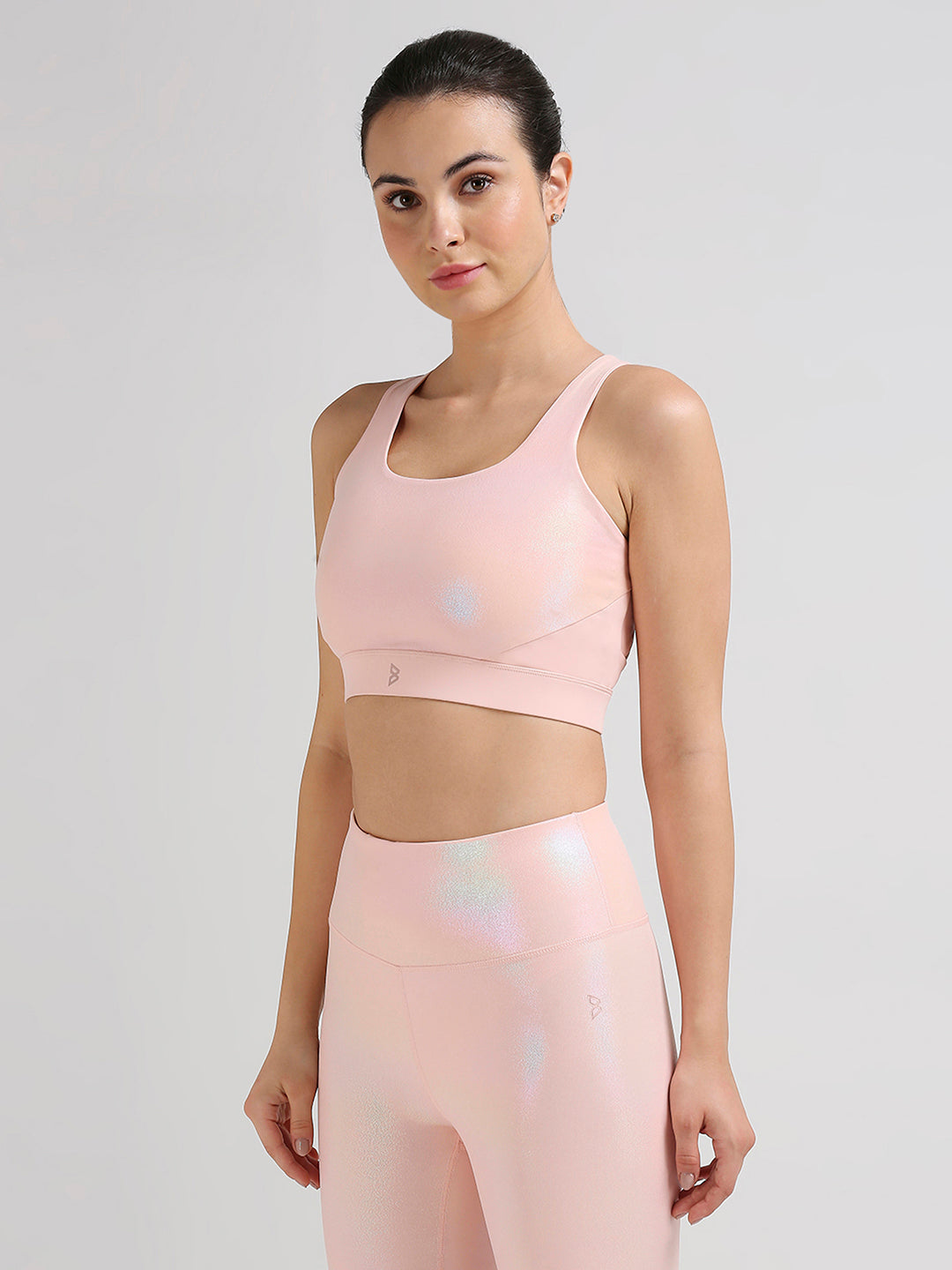 Challenge Accepted Peach Holo Sports Bra