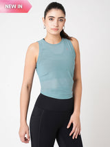Aqua Teal Tie-Up Tank BODD ACTIVE