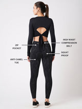 Back Print Colourblock Leggings BODD ACTIVE