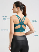 Challenge Accepted Green Glossy Sports Bra