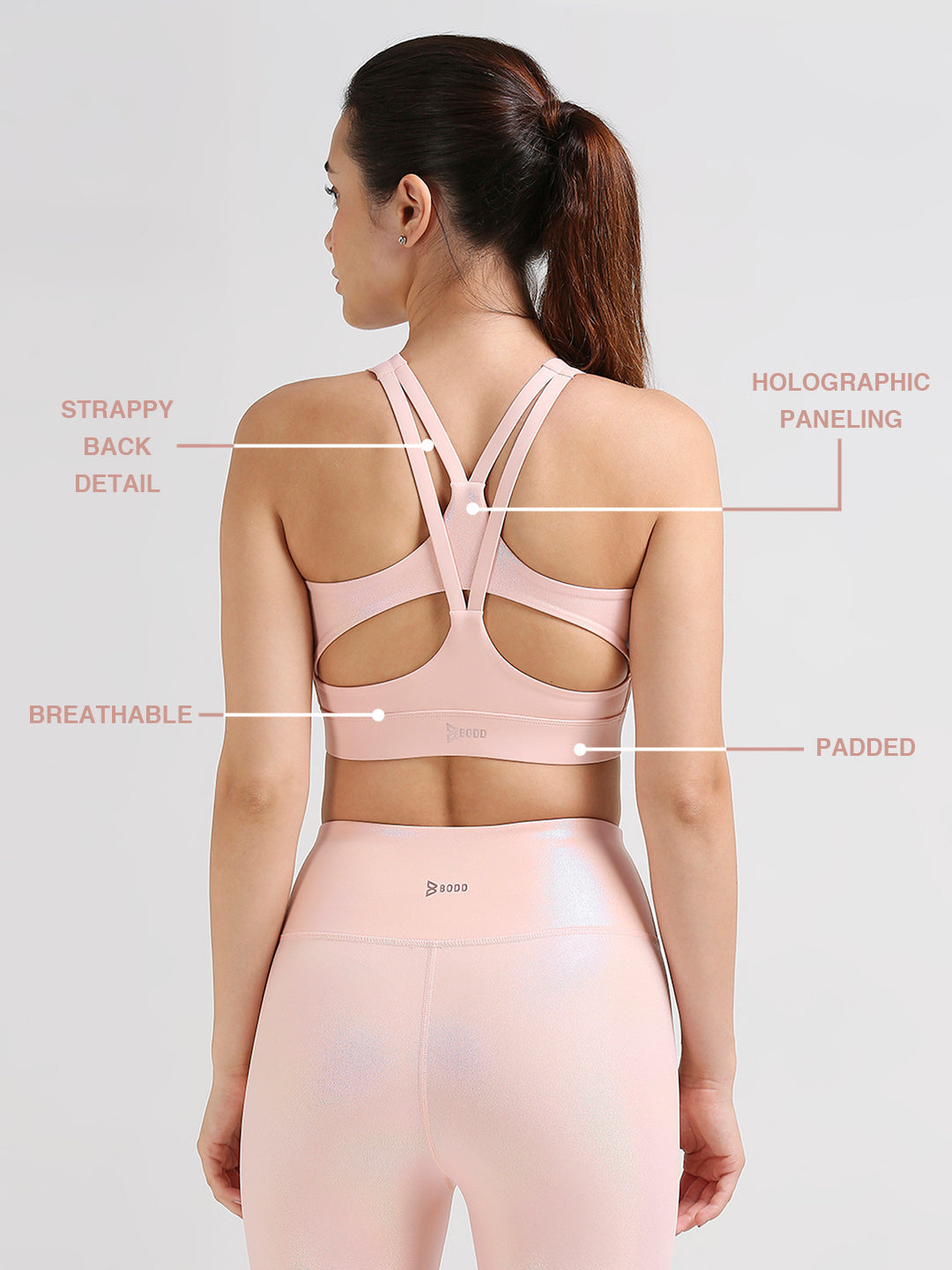 Challenge Accepted Peach Holo Sports Bra