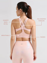 Challenge Accepted Peach Holo Sports Bra