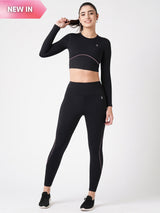 Black & Purple Endurance Leggings BODD ACTIVE