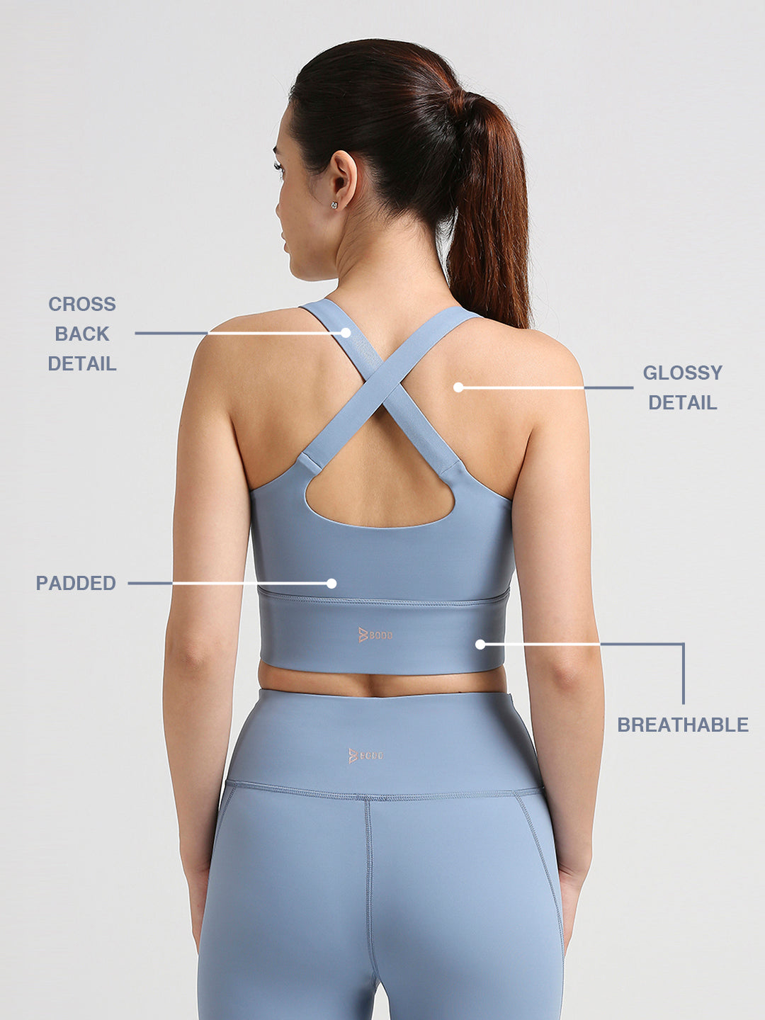 Break A Sweat Stellar Blue Crop Top