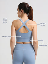 Break A Sweat Stellar Blue Crop Top