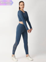 Crystal Teal Cut Out Leggings BODD ACTIVE